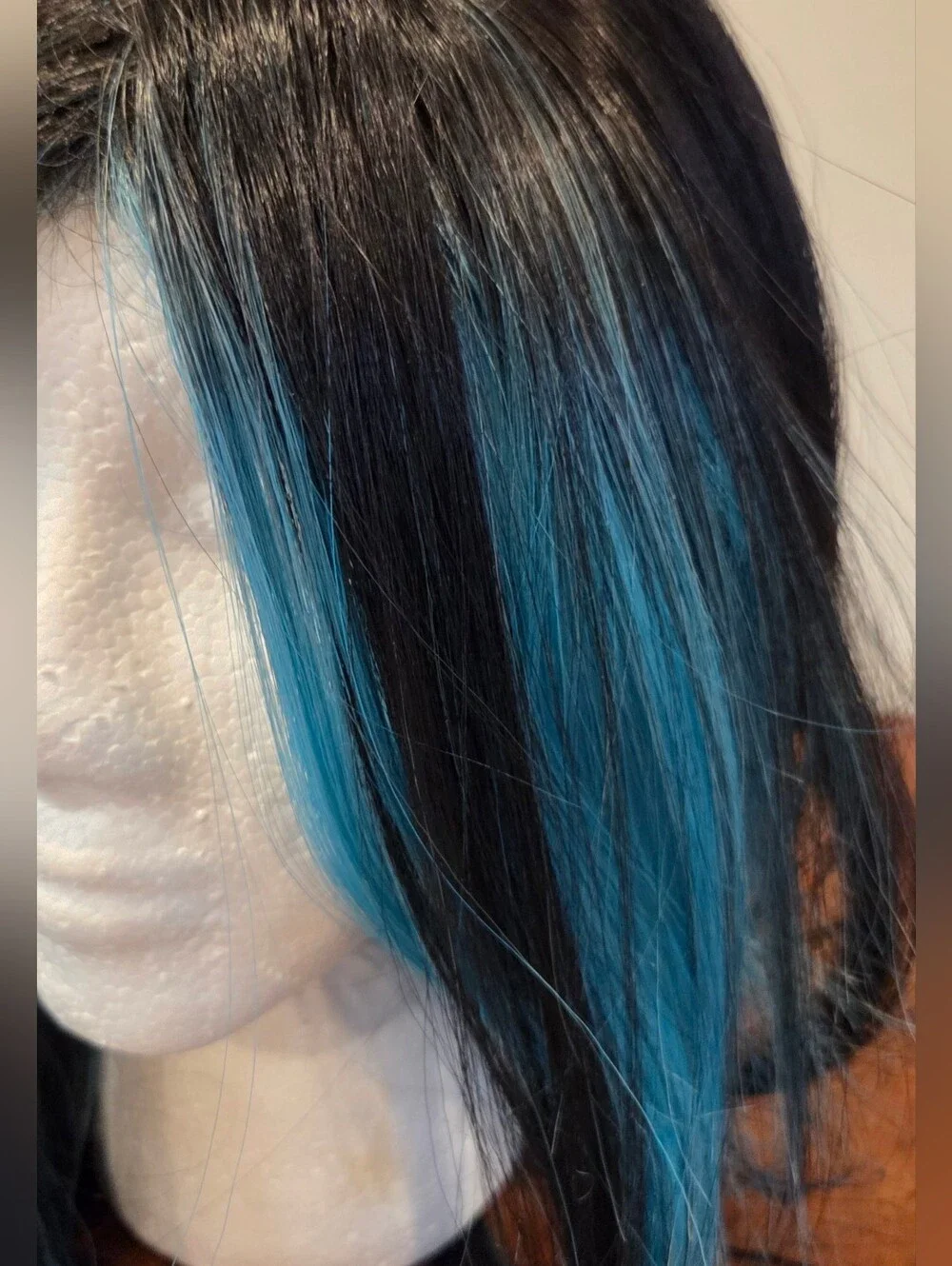 Blue-Black Long Wavy Women's Synthetic Wig